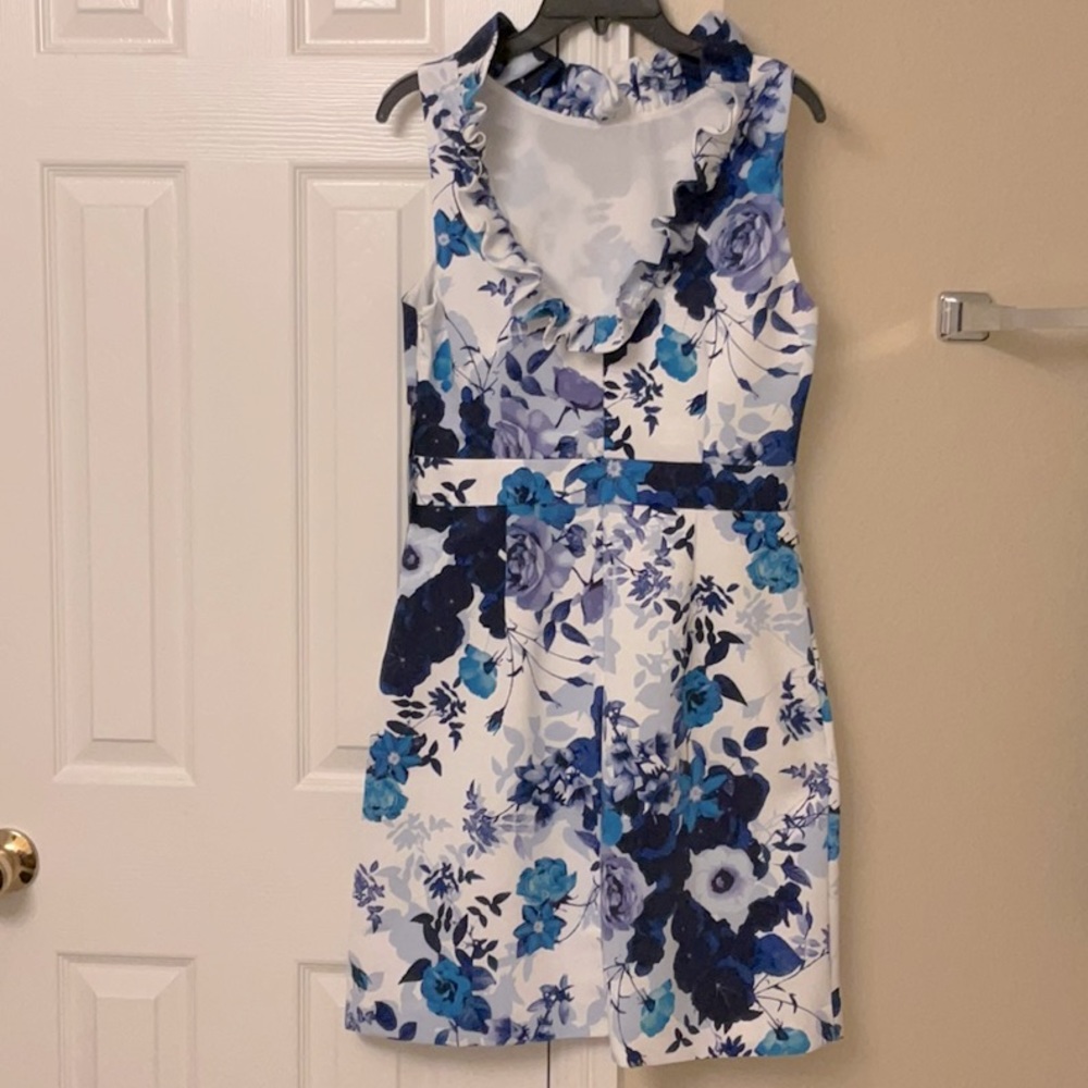 Eliza Floral Navy/White Dress